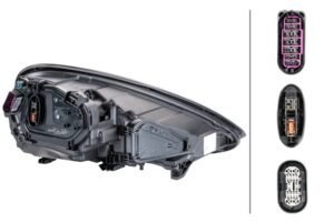 Hella priekšējais lukturis Porsche Panamera (970, facelift) 2013–2016, kreisā puse, Bi-Xenon. OE 97063106955