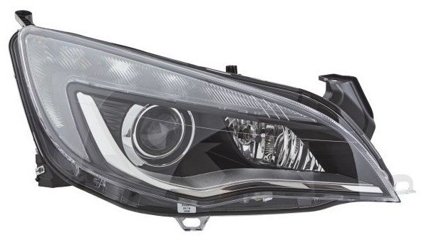 Hella priekšējais lukturis Opel / Vauxhall Astra J 2009–2015 (arī Sports Tourer, GTC), labā puse, Bi-Xenon. OE 1216224
