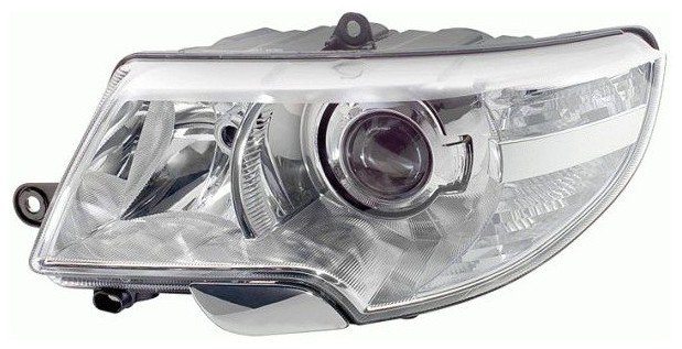 Hella priekšējais lukturis Škoda Superb (II) 3T4 / 3T5 2008–2015, kreisā puse, Bi-Xenon. OE 3T1941017B