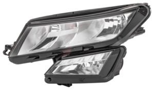 Hella priekšējais lukturis Škoda Kodiaq (NS7/NV7) 2016–2021, kreisā puse, halogēns. OE 566941015B
