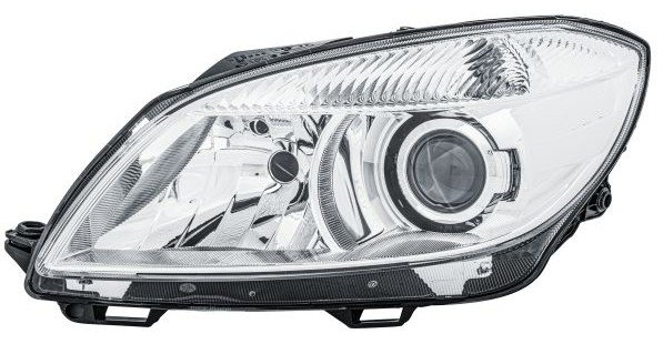 Hella priekšējais lukturis Škoda Fabia (II) 5J / Roomster 5J 2010–2015, kreisā puse, halogēns. OE 5J1941017E