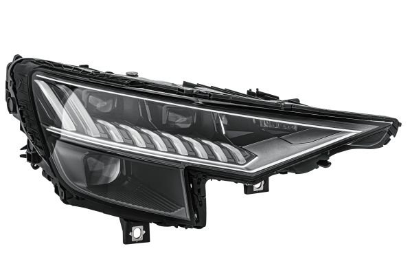 Priekšējais lukturis, labais, Matrix LED (ar dinamisko līkumu apgaismojumu), Audi Q8 (4MN) 2019–2022, Hella