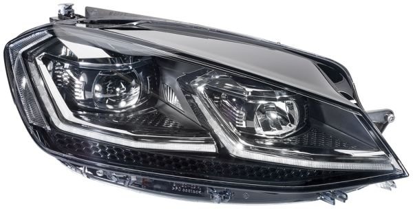 Priekšējais lukturis, labais, pilns LED (ar dinamisko līkumu apgaismojumu), Volkswagen Golf (VII) 2016–2020