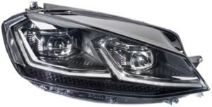 Priekšējais lukturis, labais, pilns LED (ar dinamisko līkumu apgaismojumu, adaptīvā priekšējā apgaismojuma sistēma), Volkswagen Golf (VII) 2016–2020