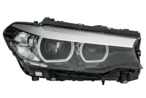 Priekšējais lukturis, labais, LED (bez līkumu apgaismojuma), BMW 5 (G30) 2017–2020, Hella