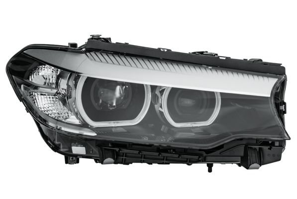 Priekšējais lukturis, labais, LED (bez līkumu apgaismojuma), BMW 5 (G30) 2017–2020, Hella