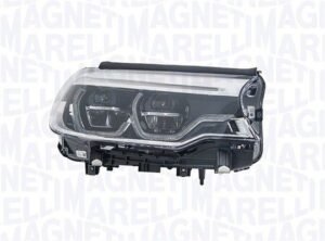 Priekšējais lukturis, kreisais, LED (ar dinamisko līkumu apgaismojumu), BMW 5 (G30) 2017–2020, Magneti Marelli