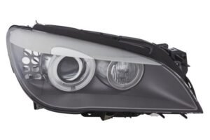 Priekšējais lukturis, labais, bi-ksenons (D1S/H3, ar dinamisko līkumu apgaismojumu), BMW 7 (F01, F02) 2008–2012, Hella