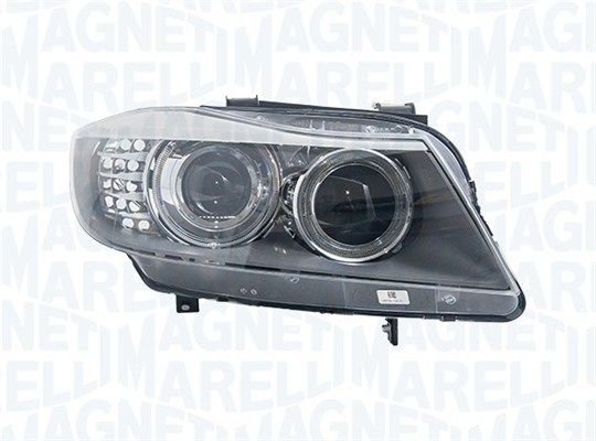 Priekšējais lukturis, kreisais, bi-ksenons (H8/D1S, bez pagrieziena gaismas), BMW 3 (E90, E91) 2008–2012, Magneti Marelli