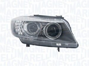 Priekšējais lukturis, labais, bi-ksenons (H8/D1S, bez pagrieziena gaismas), BMW 3 (E90, E91) 2008–2012, Magneti Marelli