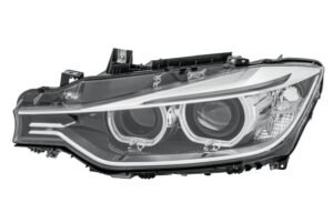 Priekšējais lukturis, kreisais, bi-ksenons (D1S, ar LED dienas gaitas lukturi un dinamisko līkumu apgaismojumu), BMW 3 (F30, F31) 2011–2015, Hella