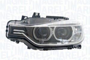 Priekšējais lukturis, kreisais, bi-ksenons (ar dinamisko līkumu apgaismojumu), BMW 3 (F30, F31) 2011–2015, Magneti Marelli