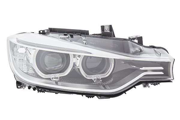 Priekšējais lukturis, labais, bi-ksenons (D1S, ar LED dienas gaitas lukturi un dinamisko līkumu apgaismojumu), BMW 3 (F30, F31) 2011–2015, Hella