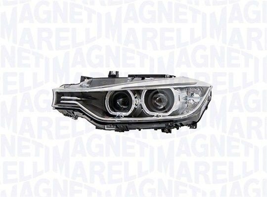 Priekšējais lukturis, kreisais, bi-ksenons (D1S, ar līkumu apgaismojumu), BMW 3 (F30, F31) 2011–2015, Magneti Marelli