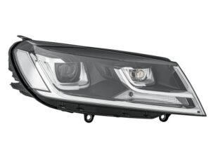 Priekšējais lukturis, labais, bi-ksenons (D3S, LED dienas gaismas, adaptīvā līkumu gaisma, bez ksenona bloka, bez spuldzēm un patronām), Volkswagen Touareg (II, 7P) 2014–2018