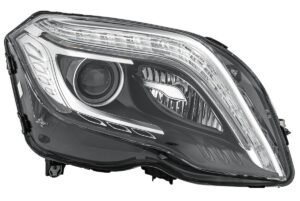 Priekšējais lukturis, labais, bi-ksenons (D1S, ar līkumu apgaismojumu), Mercedes-Benz GLK-klase (X204) 2008–2015, Hella