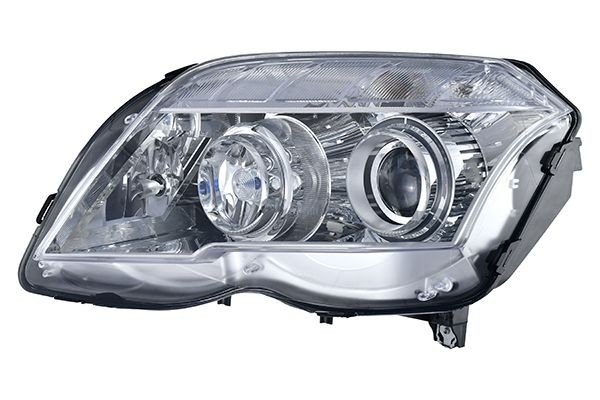Priekšējais lukturis, kreisais, bi-ksenons (ar dinamisko līkumu apgaismojumu), Mercedes-Benz GLK-klase (X204) 2008–2015, Hella