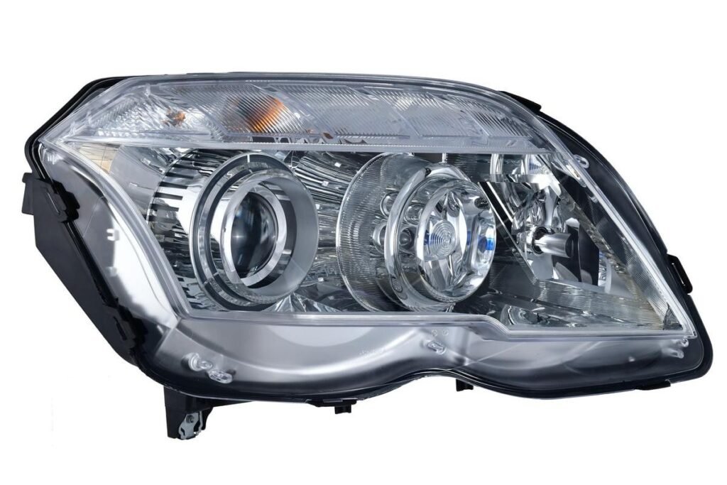 Priekšējais lukturis, labais, bi-ksenons (ar dinamisko līkumu apgaismojumu), Mercedes-Benz GLK-klase (X204) 2008–2015, Hella